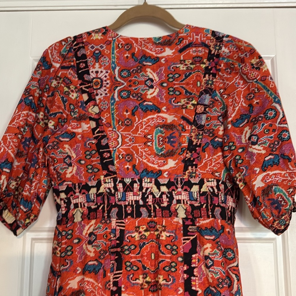 Anthropologie Orange and Black Maxi/Midi Dress - Picture 5 of 9
